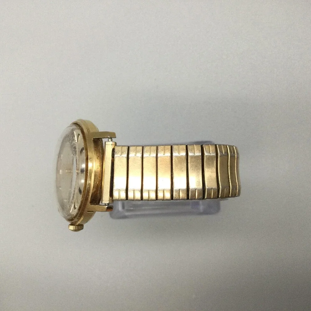 Vintage Timex Electric Mens Watch 34mm Gold Tone Band NOT RUNNING FOR PARTS
